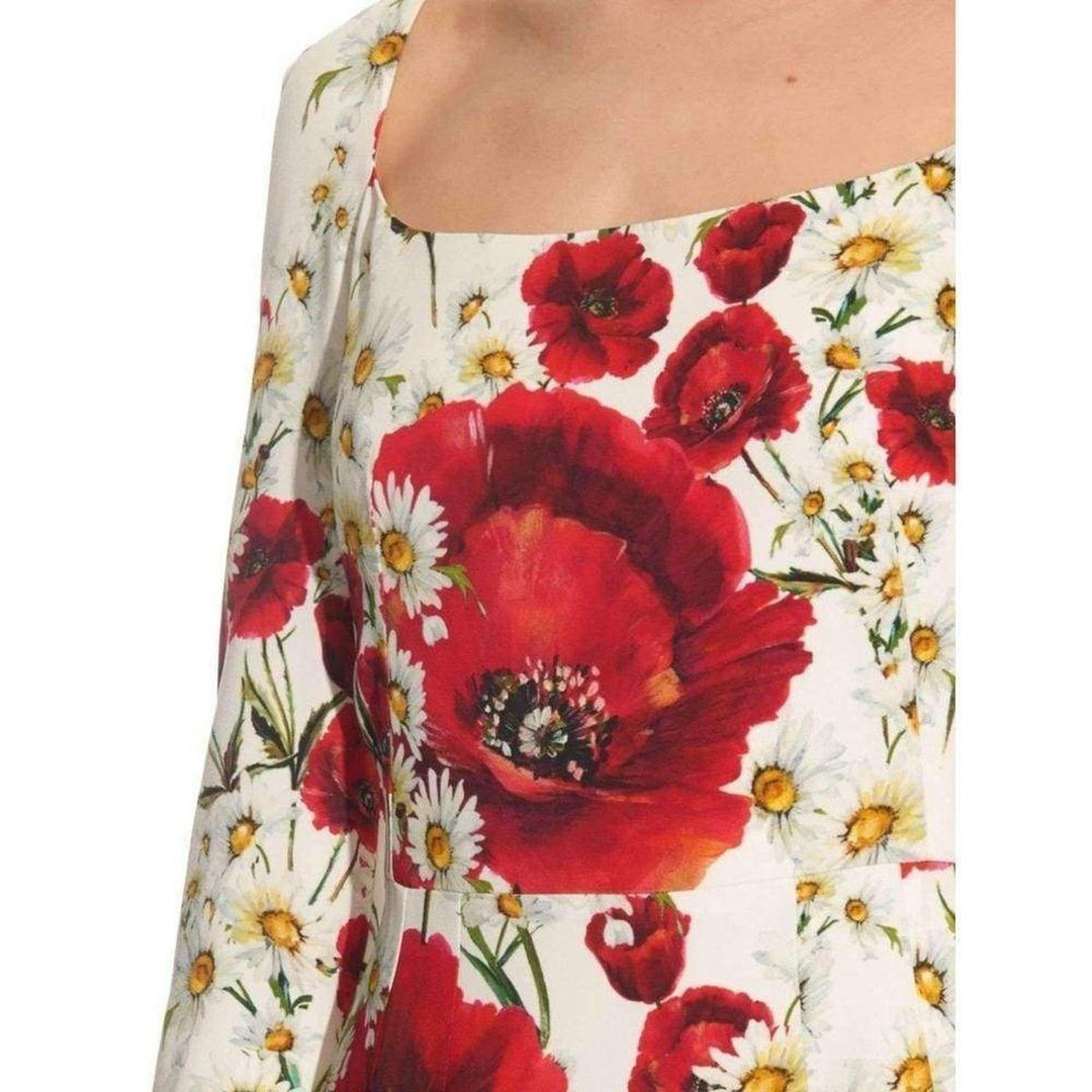 Daisy and Poppy Print Silk Blend Dress