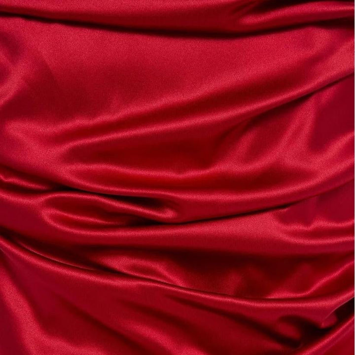 Draped Ruched Silk Satin Sheath Dress