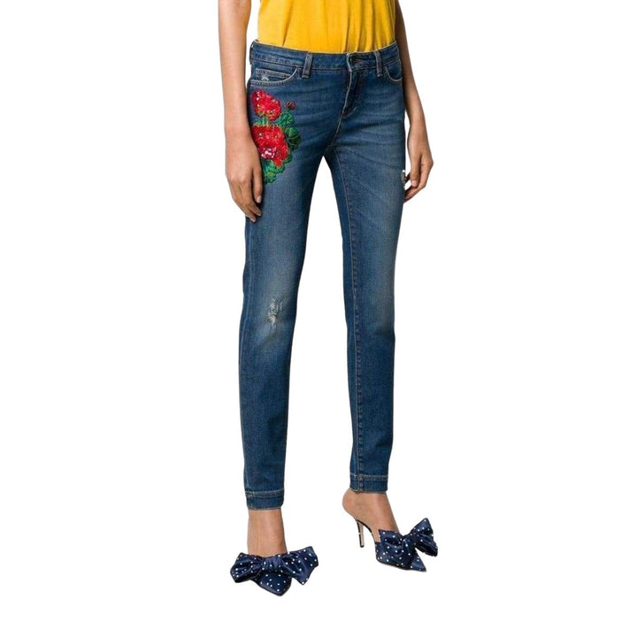 Embroidery Skinny-fit Jeans