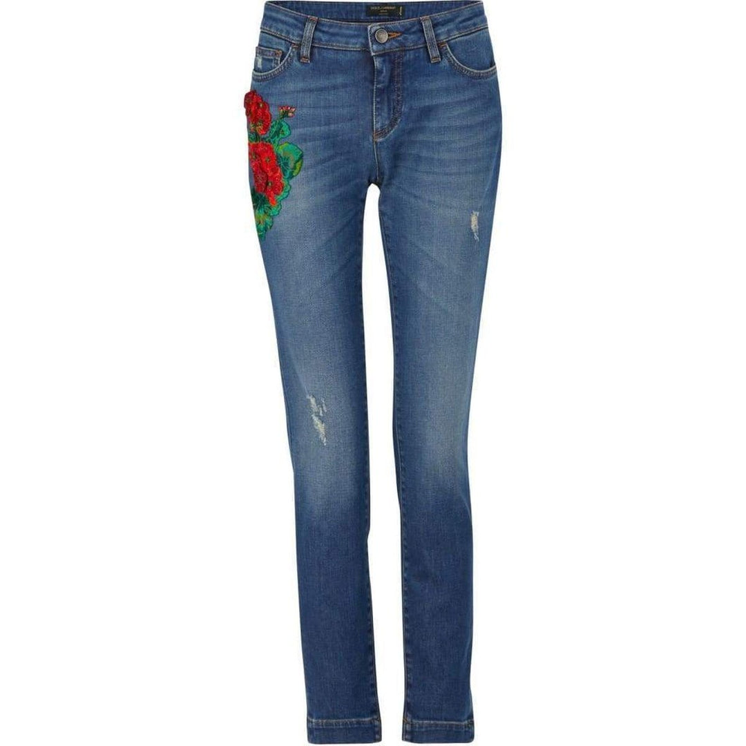Dolce & Gabbana-Embroidery Skinny-fit Jeans - Runway Catalog
