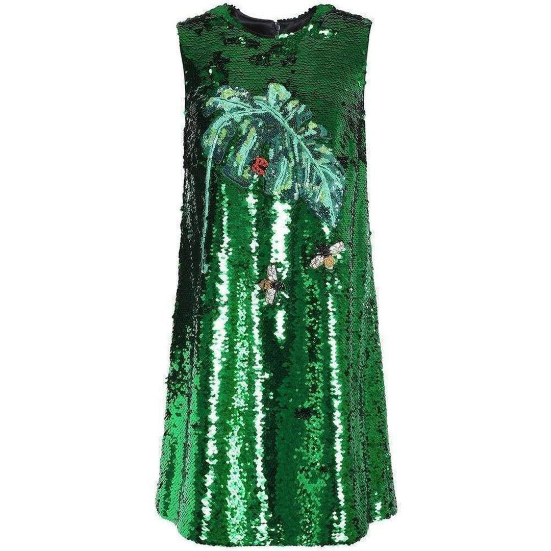 Dolce & Gabbana-Green Sequins Dress - Runway Catalog