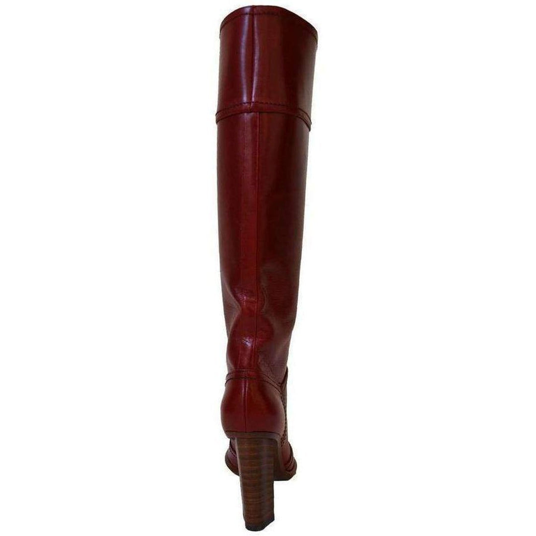 Leather Burgundy Knee High Boots