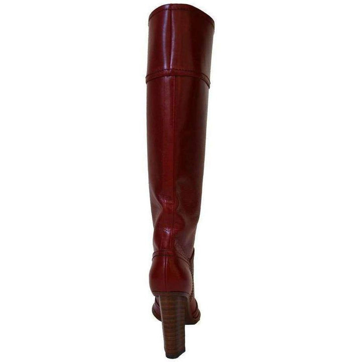 Leather Burgundy Knee High Boots