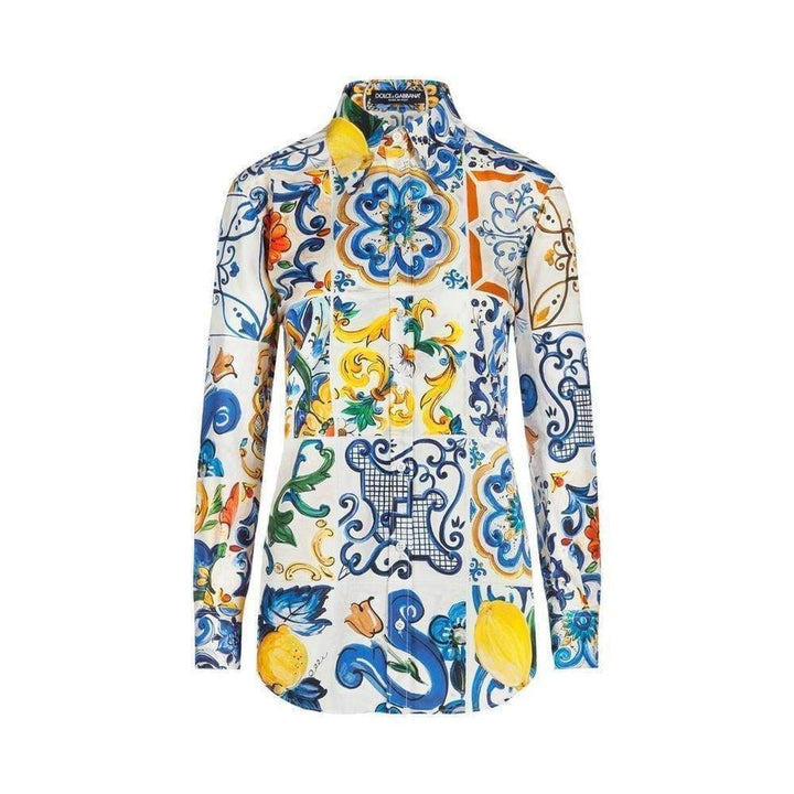 Dolce & Gabbana-Majolica Print Cotton Shirt - Runway Catalog