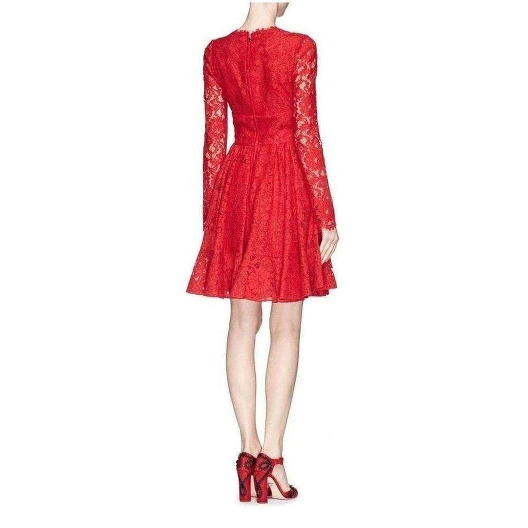 Floral-lace Flounce Dress