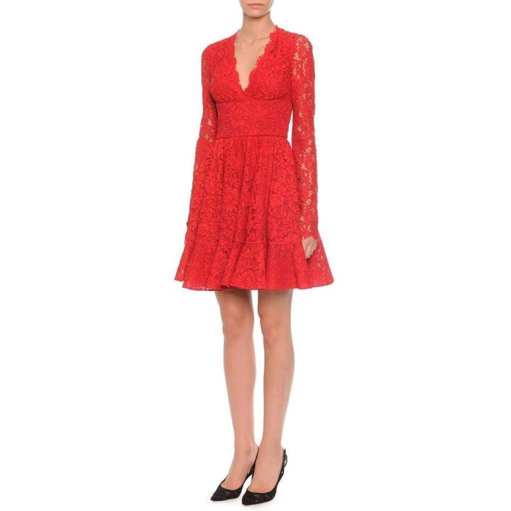 Floral-lace Flounce Dress