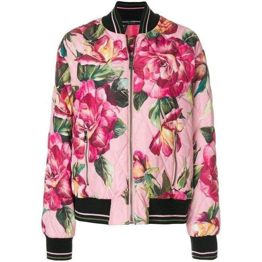 Dolce & Gabbana-Rose Print Bomber Jacket - Runway Catalog