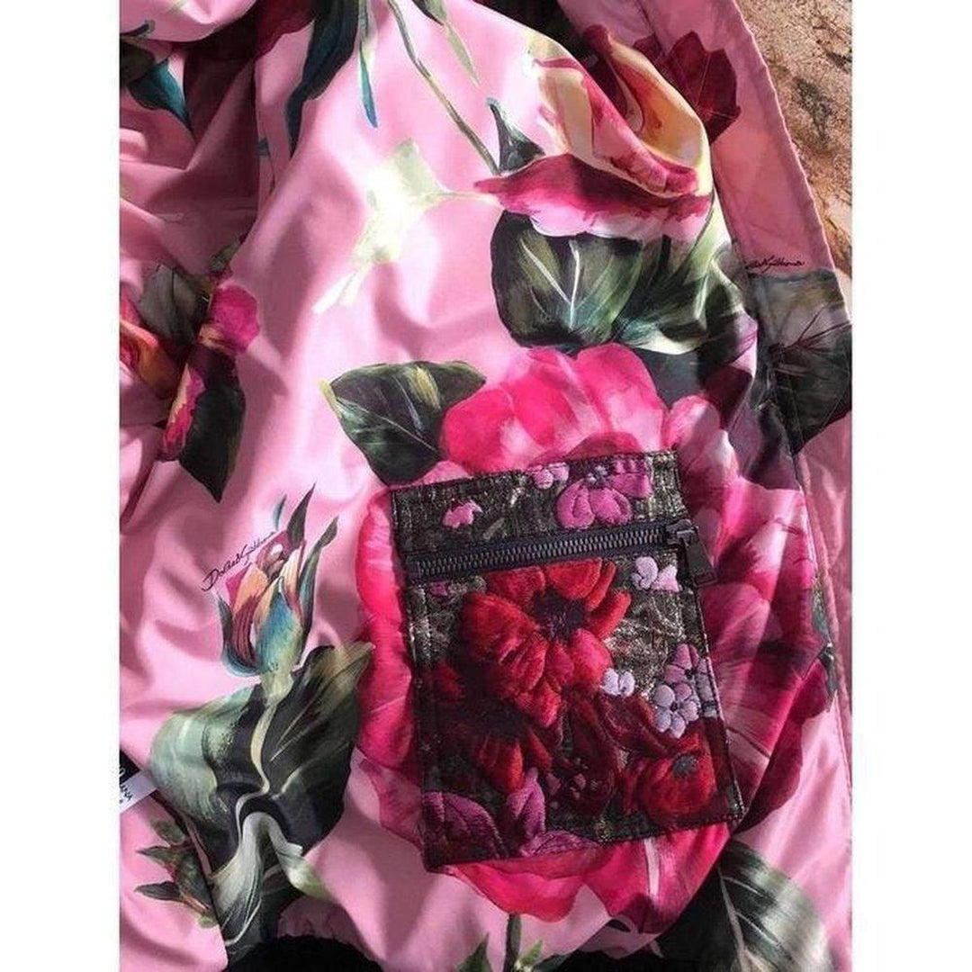 Rose Print Bomber Jacket