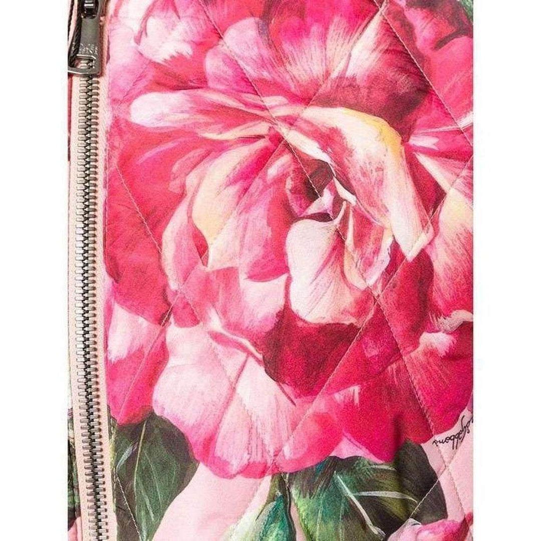 Rose Print Bomber Jacket
