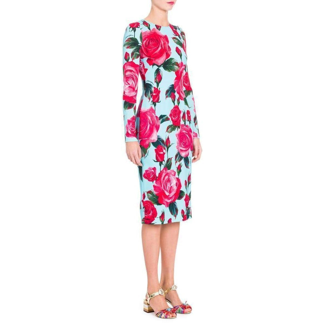 Rose-Print Sheath Dress