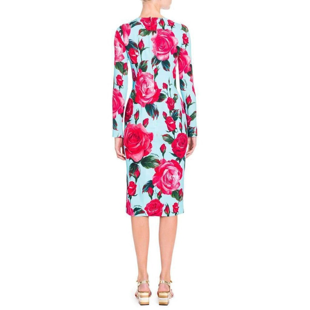 Rose-Print Sheath Dress