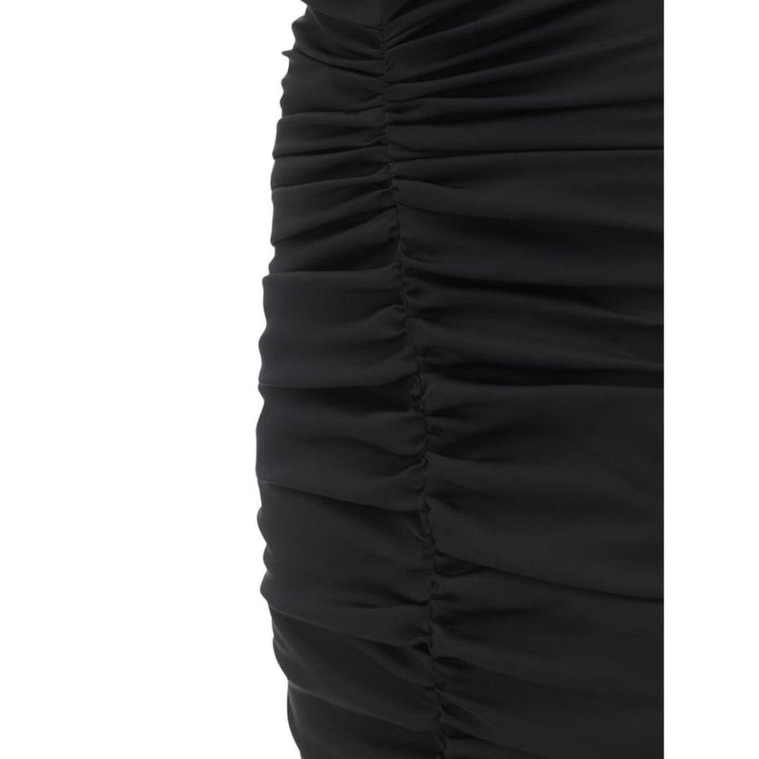 Ruched Stretch Silk Charmeuse Midi Dress