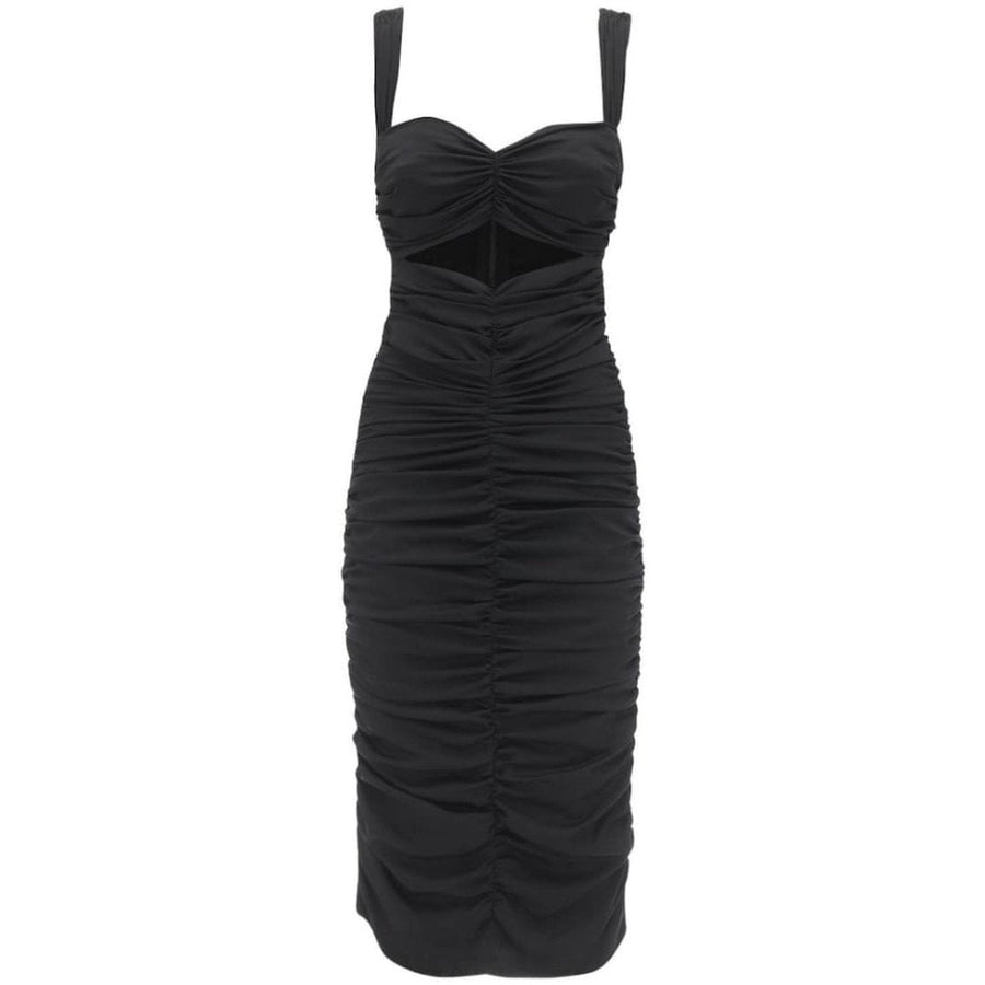 Dolce & Gabbana-Ruched Stretch Silk Charmeuse Midi Dress - Runway Catalog
