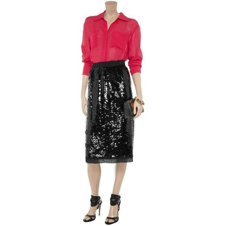 Sequin-Embellished Pencil Skirt