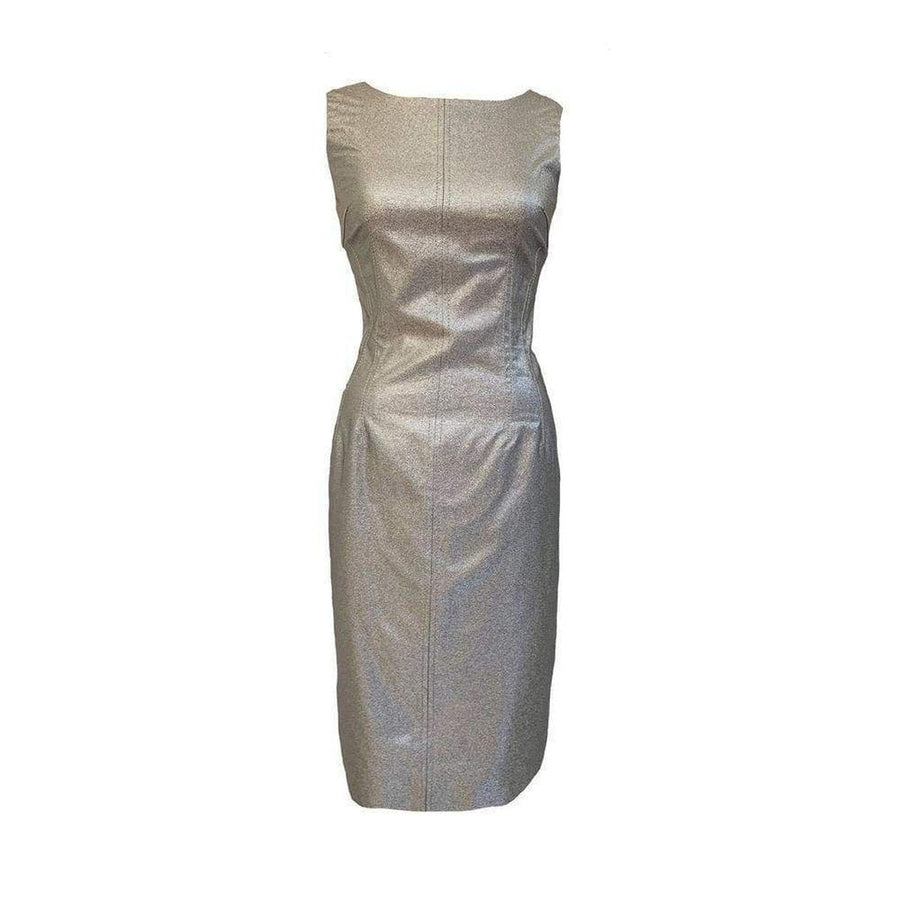Dolce & Gabbana-Silver Silk Midi Dress - Runway Catalog