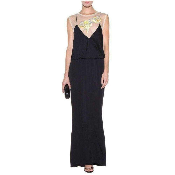 Dries Van Noten-Black Full Length Embellished Dress - Runway Catalog