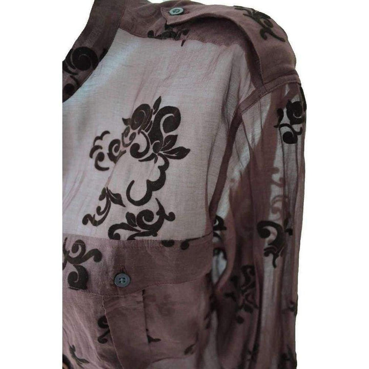 Burgundy Floral Silk Blend Shirt