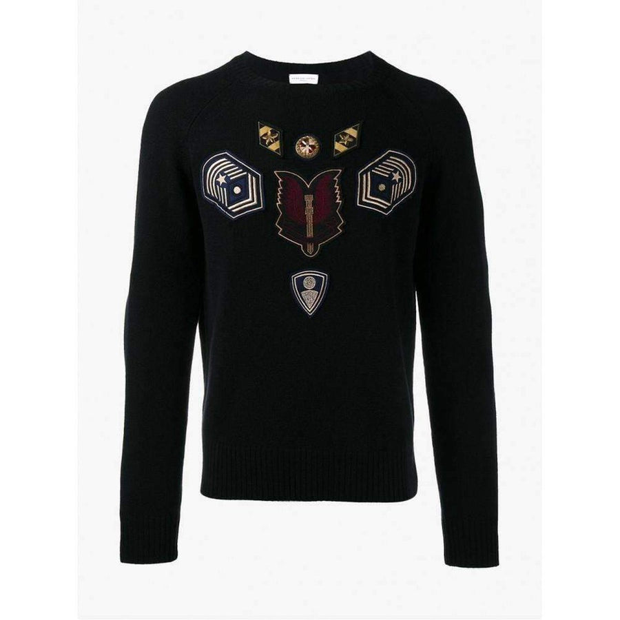 Dries Van Noten-Embroidered Master Patch Cashmere Sweater - Runway Catalog