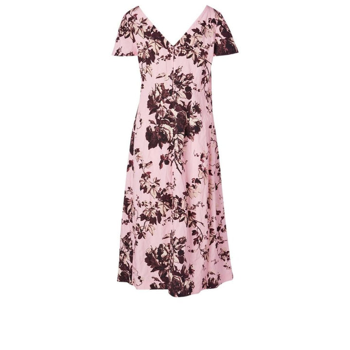 Floral Metallic Cotton Midi Dress