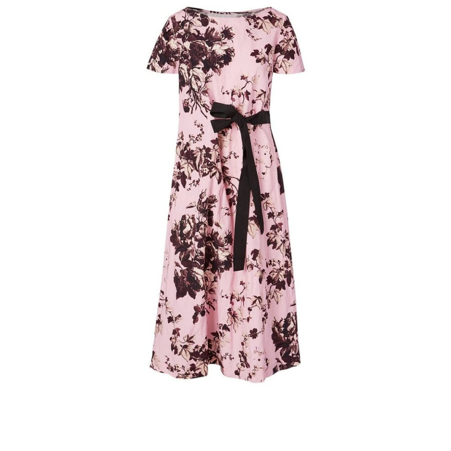 Dries Van Noten-Floral Metallic Cotton Midi Dress - Runway Catalog