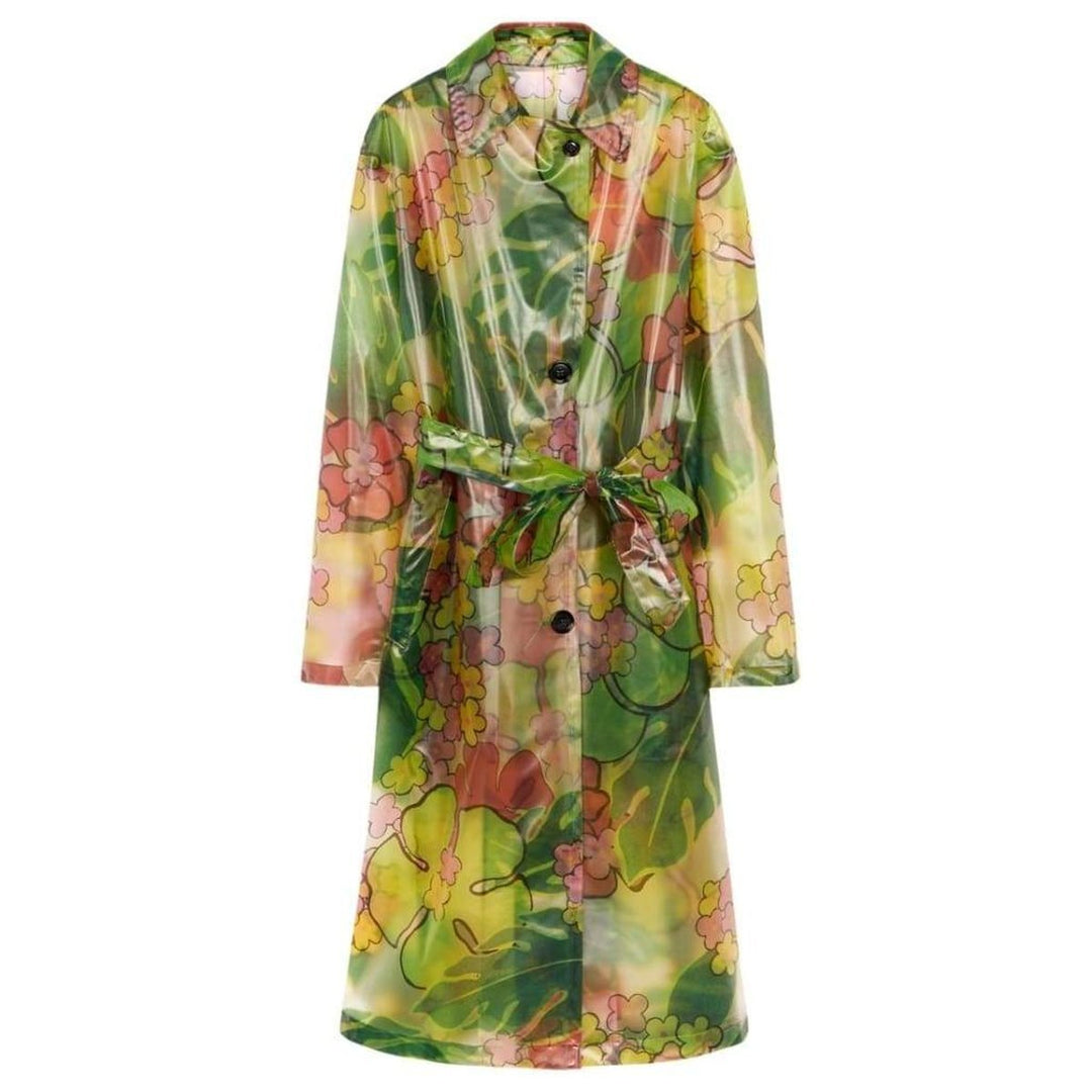 Dries Van Noten-Floral Printed Raincoat - Runway Catalog