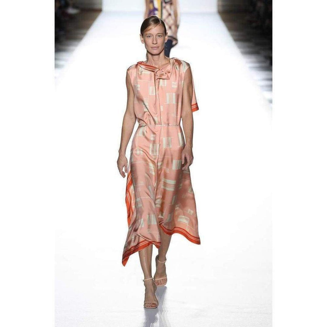 Geometric Silk Overlay Dress