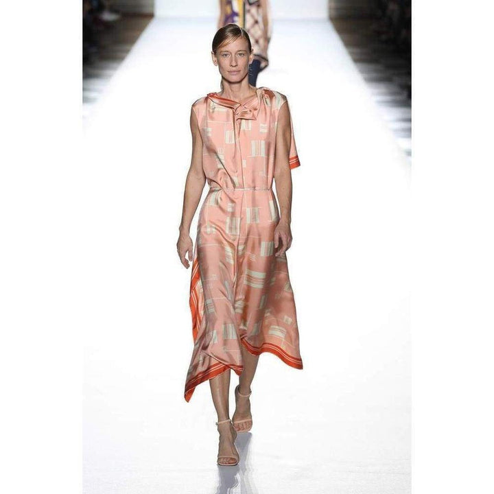 Geometric Silk Overlay Dress