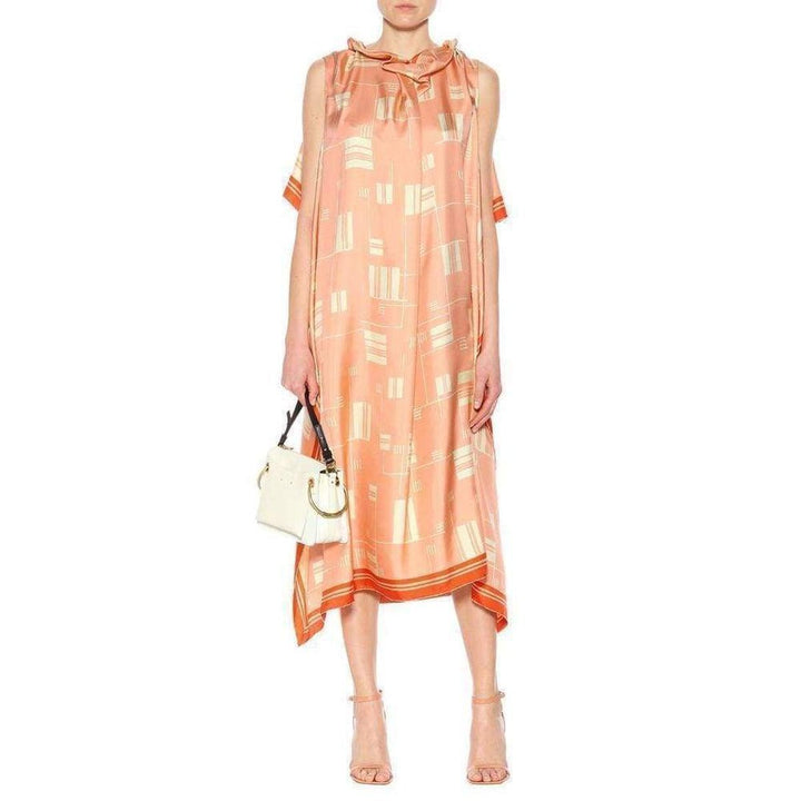 Geometric Silk Overlay Dress