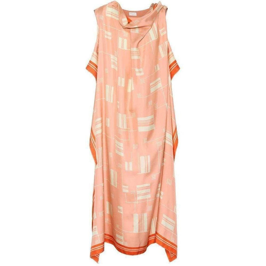 Dries Van Noten-Geometric Silk Overlay Dress - Runway Catalog