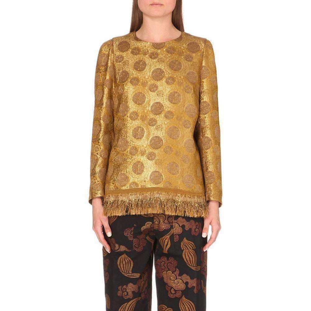 Dries Van Noten-Gold Brocade Top - Runway Catalog