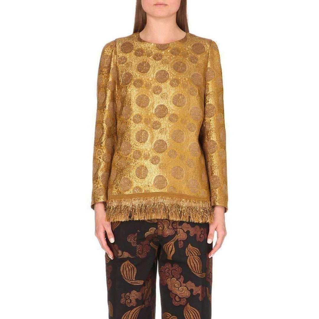 Dries Van Noten-Gold Brocade Top - Runway Catalog