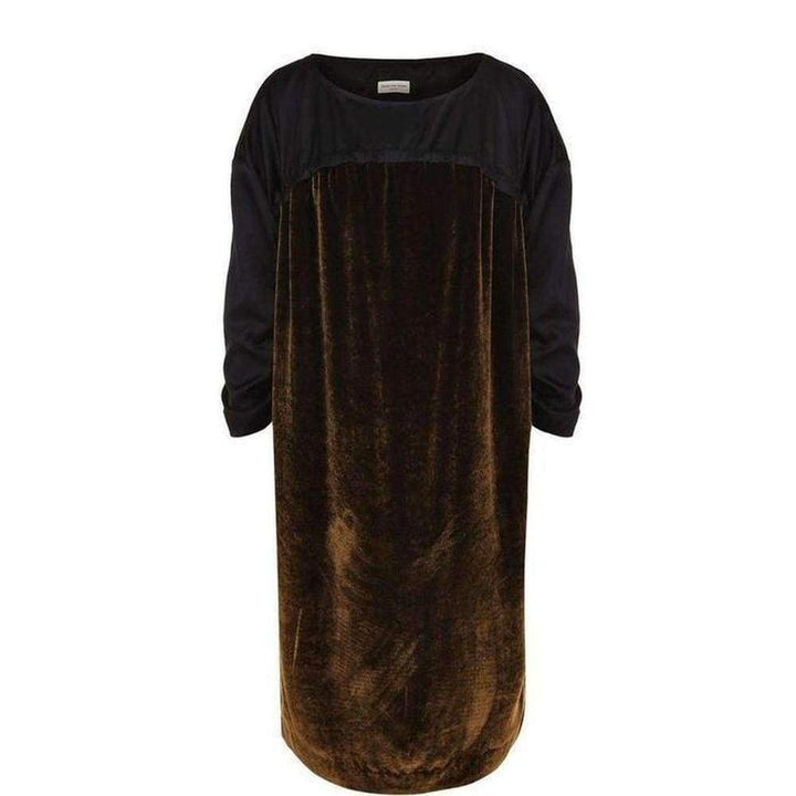 Dries Van Noten-Long-sleeved Cotton Blend Midi Dress - Runway Catalog