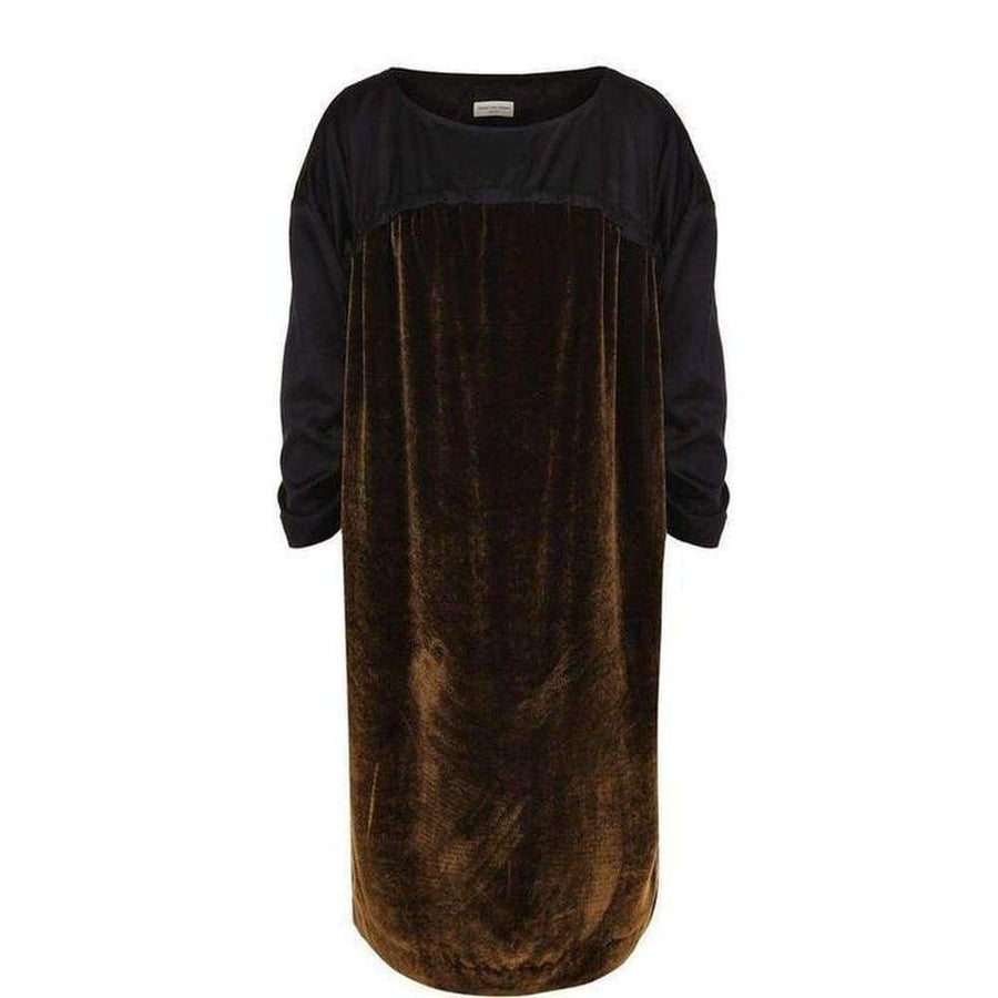 Dries Van Noten-Long-sleeved Cotton Blend Midi Dress - Runway Catalog