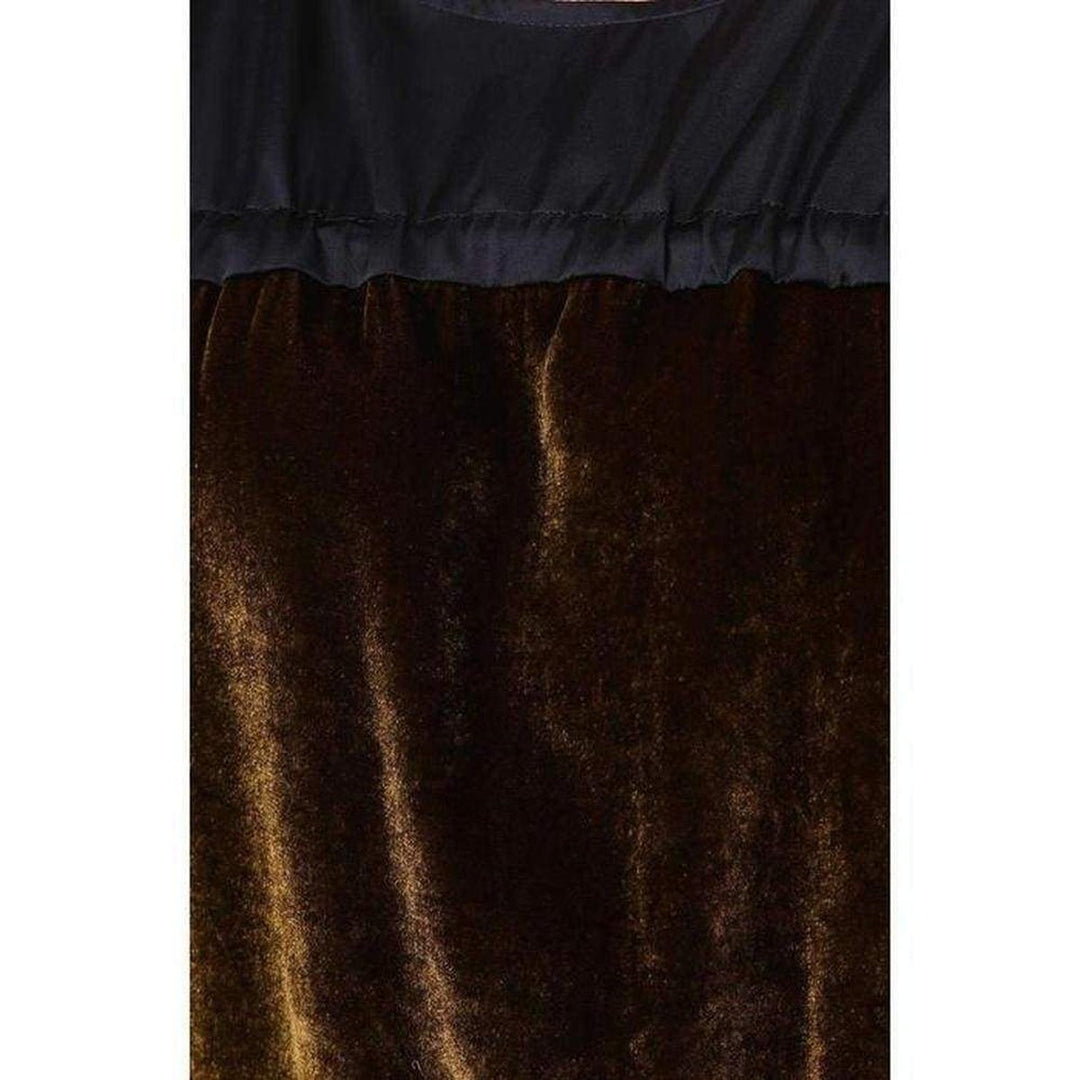 Long-sleeved Cotton Blend Midi Dress