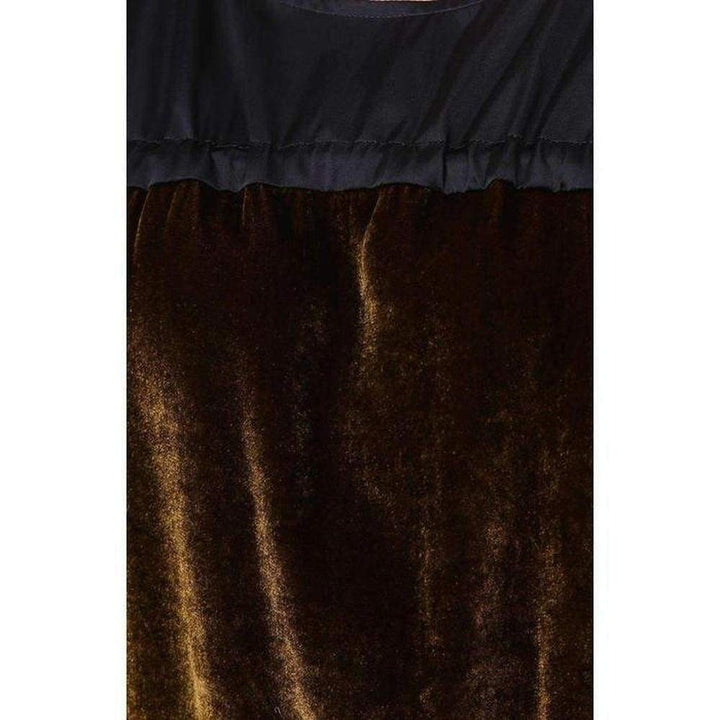 Long-sleeved Cotton Blend Midi Dress