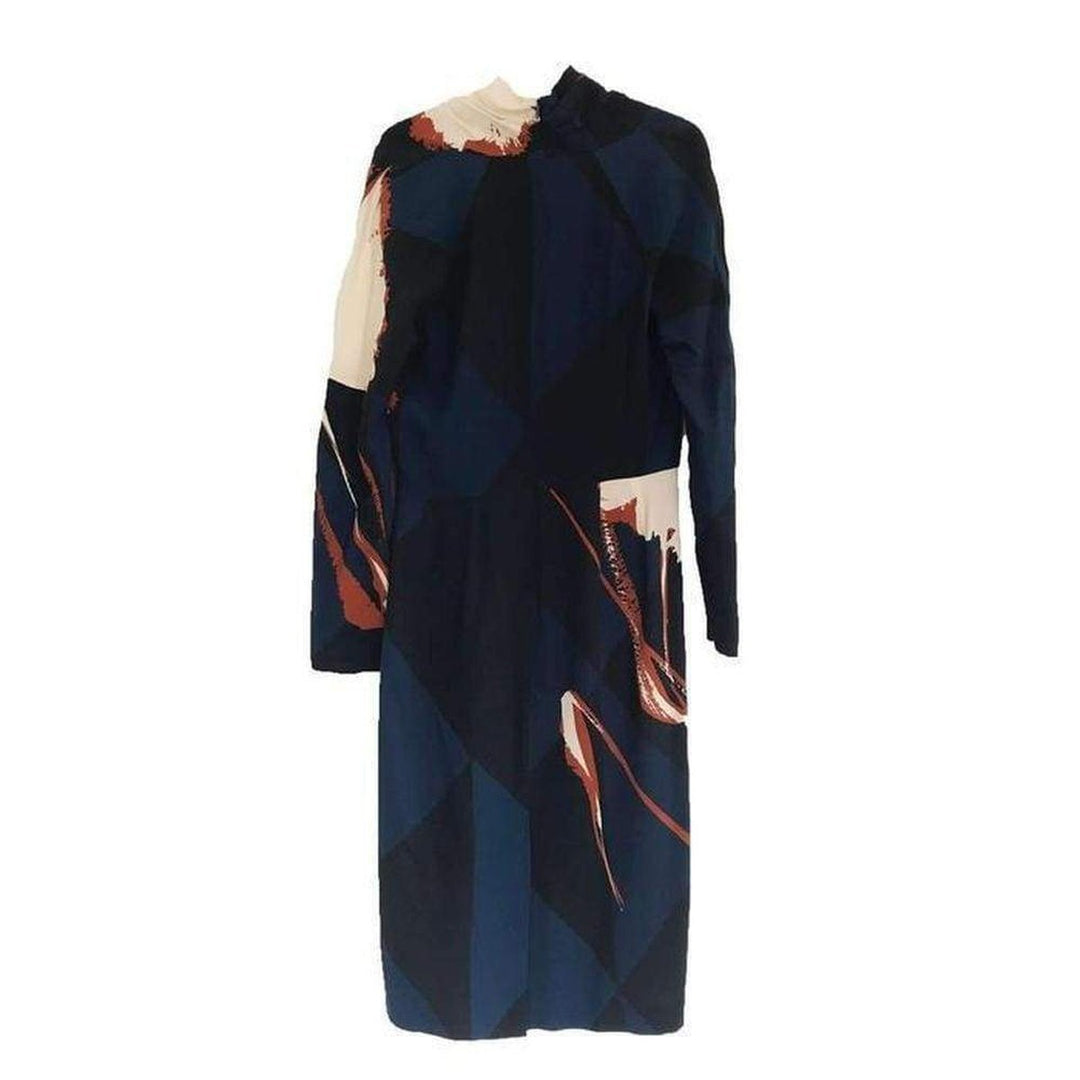 Navy Crepe Abstract print Dress