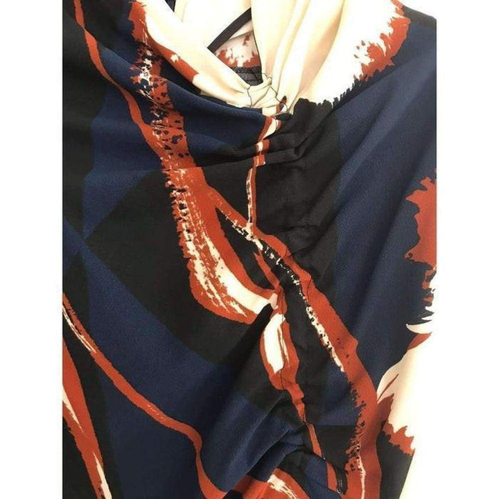 Navy Crepe Abstract print Dress