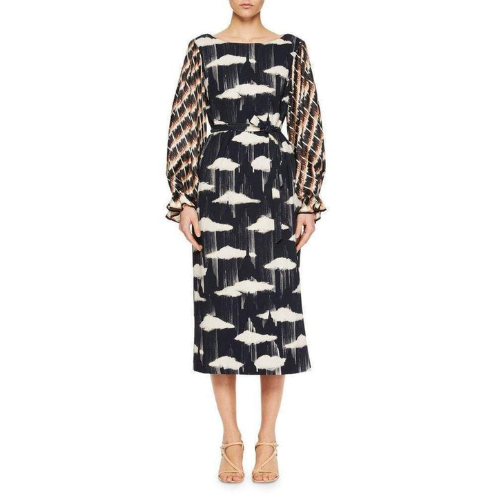 Puff Sleeve Midi Dress
