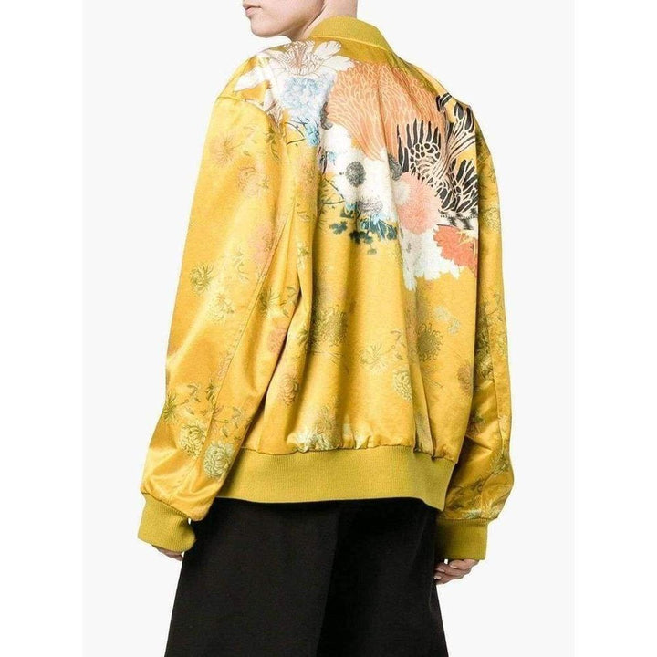 Reversible Floral Print Bomber Jacket