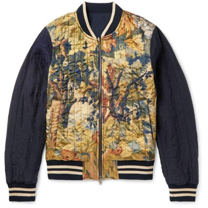 Dries Van Noten-Reversible Shell and Printed Satin Bomber Jacket - Runway Catalog