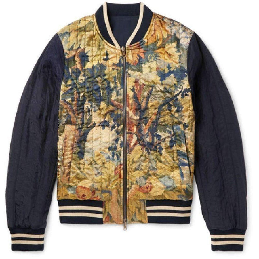 Dries Van Noten-Reversible Shell and Printed Satin Bomber Jacket - Runway Catalog
