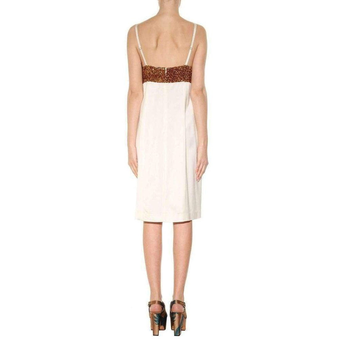 Sequin-Embellished Satin Dress