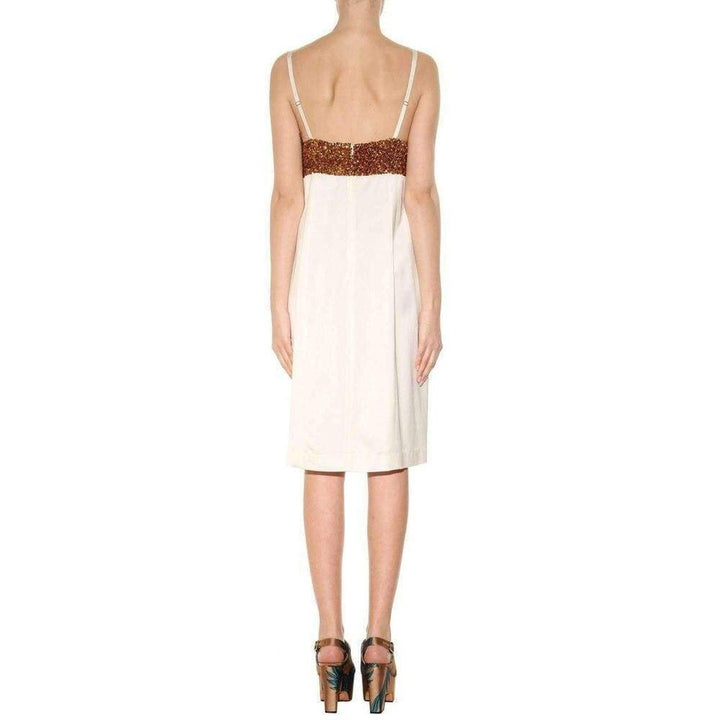 Sequin-Embellished Satin Dress