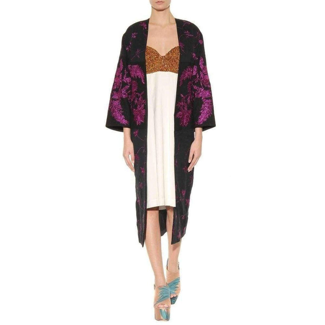 Sequin-Embellished Satin Dress