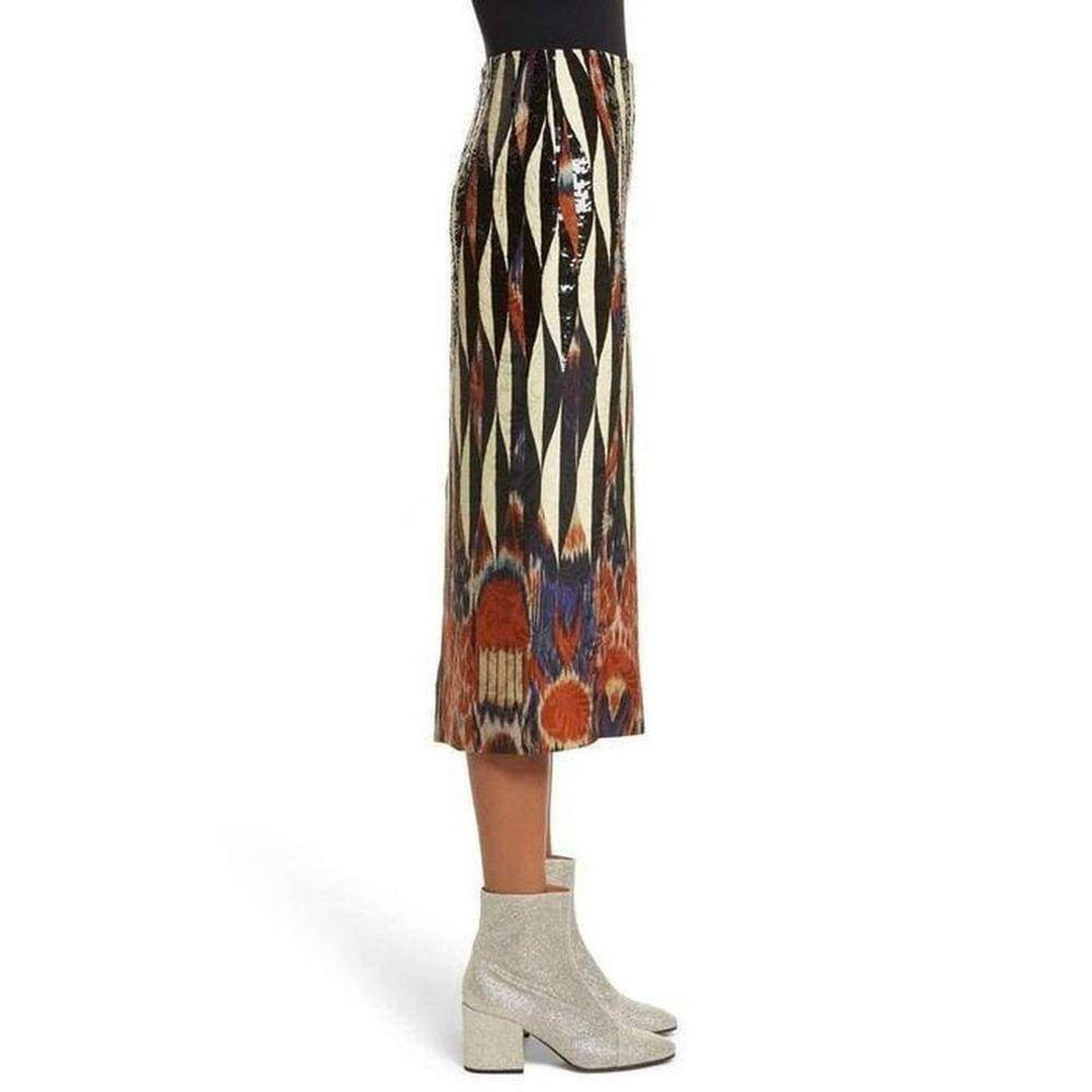 Shine Embroidered Ikat Midi Skirt