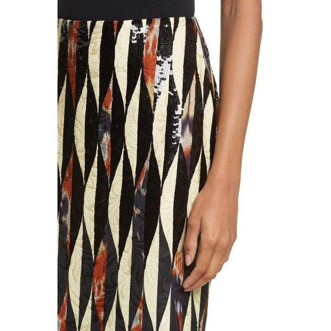 Shine Embroidered Ikat Midi Skirt