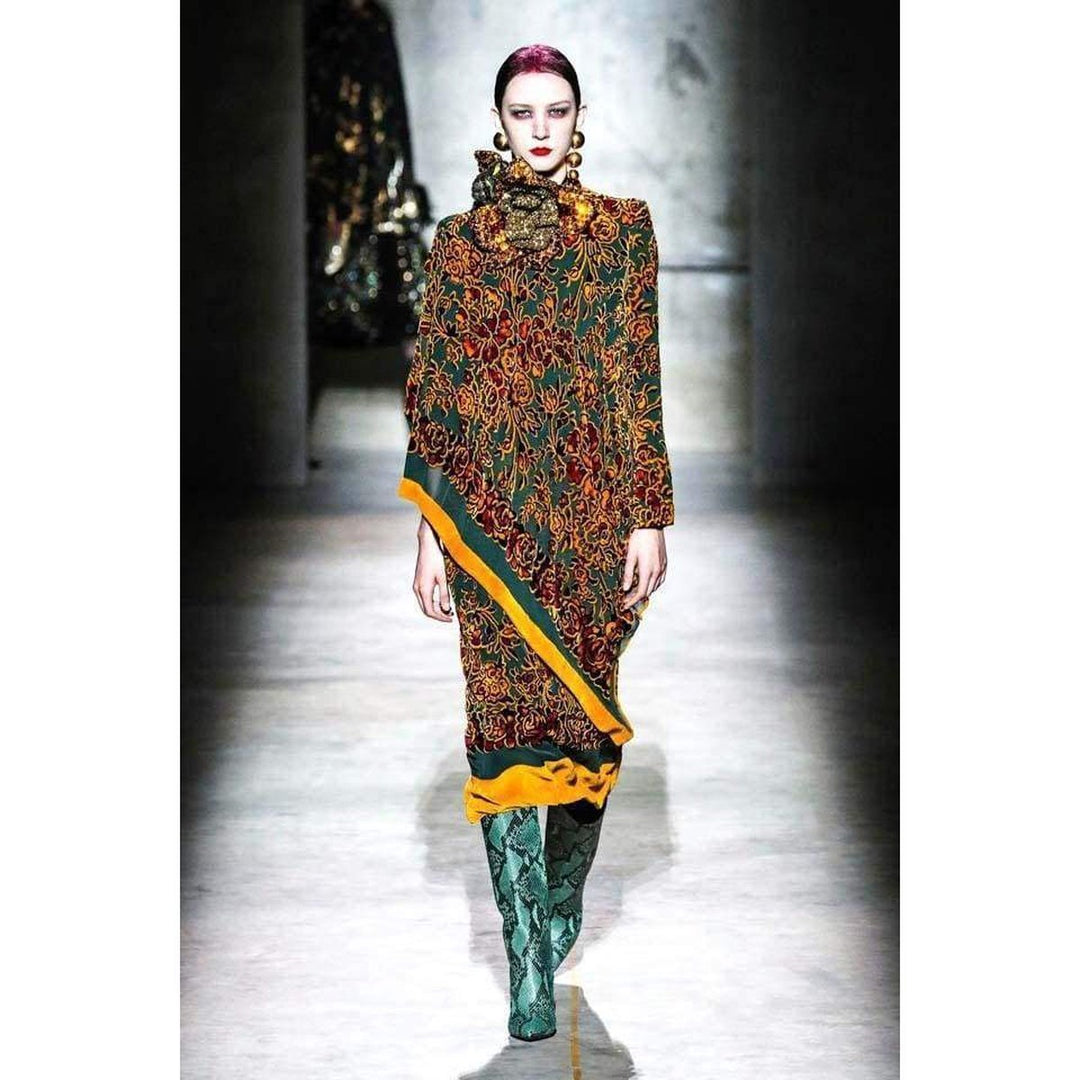 Snakeskin-Embossed Leather Knee-High Boots