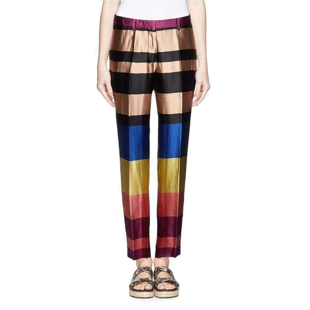 Dries Van Noten-Stipe Silk Pants - Runway Catalog