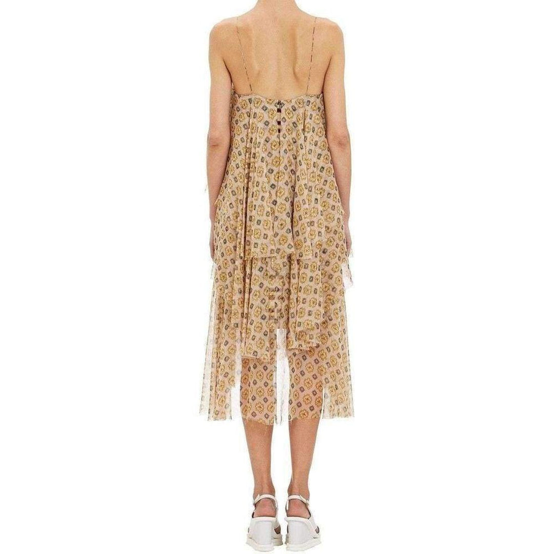 Tiered Chiffon Slip Silk Dress