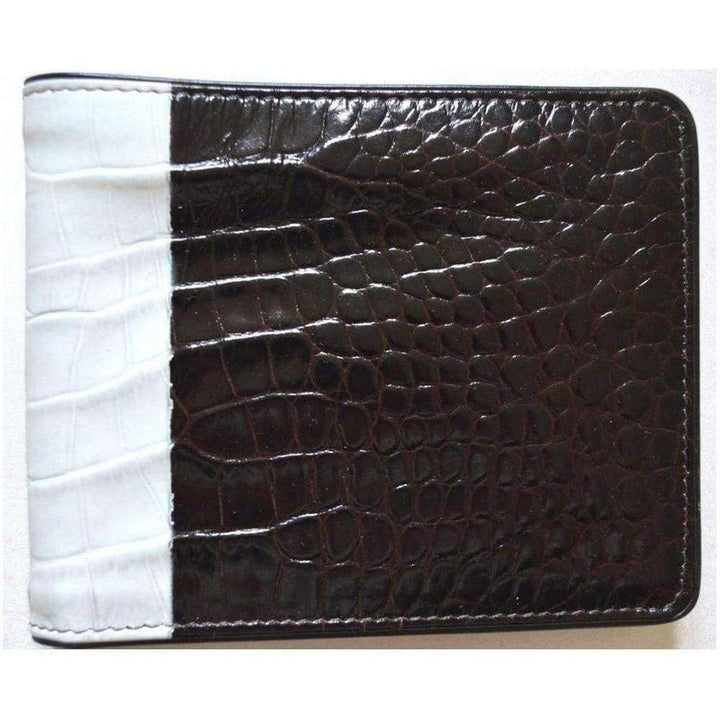 Two Tone Crock Print Leather Wallet